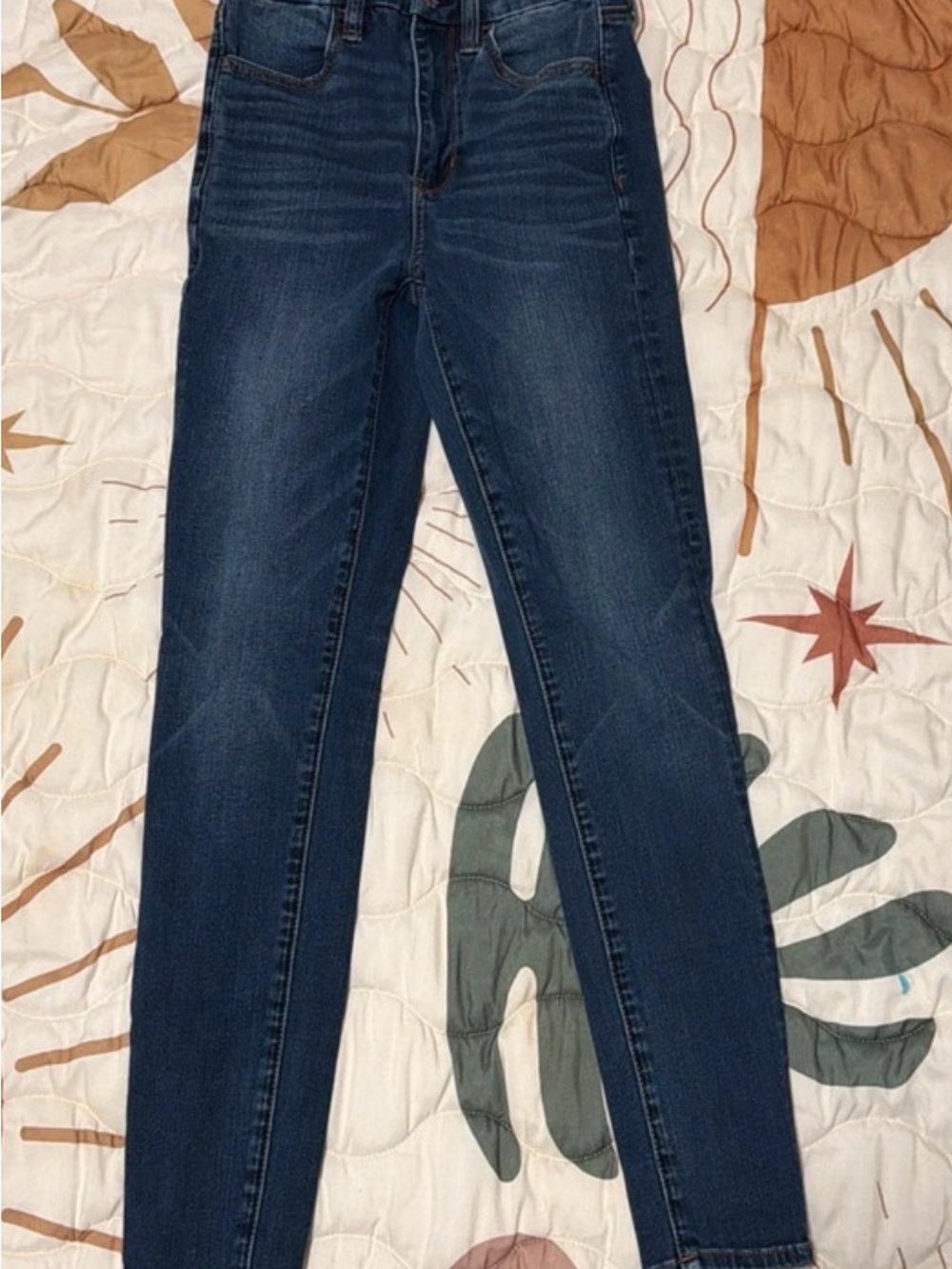 American Eagle Outfitters Dark Blue High-Rise Skinny Jeans